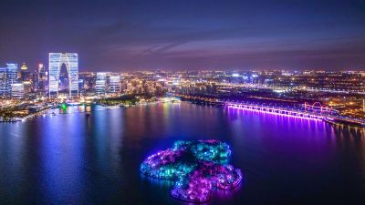 苏州金鸡湖 二岛一桥